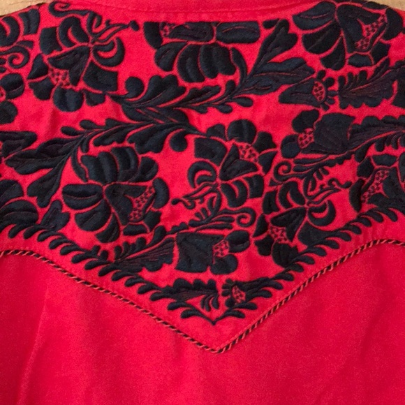 Scully Floral Embroidered Mocha Long Sleeve Shirt main image 1